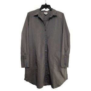 Worthington Stretch‎ Womens Dress Gray Sz S Long Sleeve Pockets Collar Career
